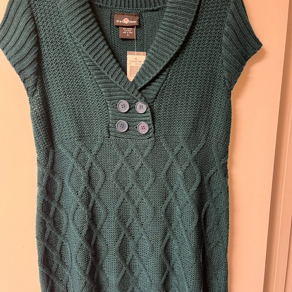 It's Our Time Teal Knit Sweater